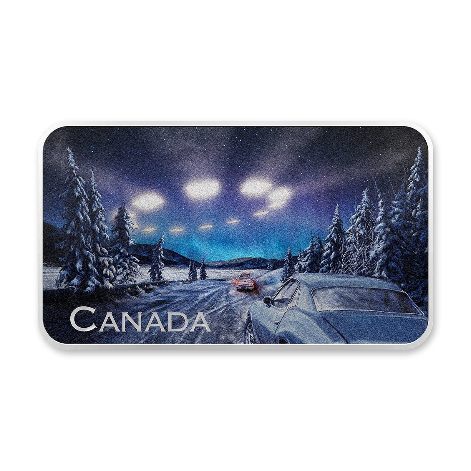 2022 $20 Canada's Unexplained Phenomena: The Yukon Encounter Glow Coin, reverse (design side)